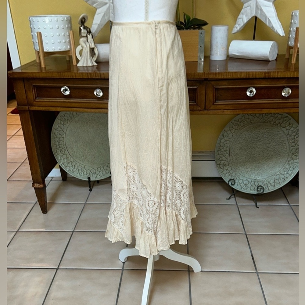 Apt. 9 Women Ivory Lace Floral Embroidered Whimsy Cottage Core Midi A Line Skirt - Picture 3 of 7